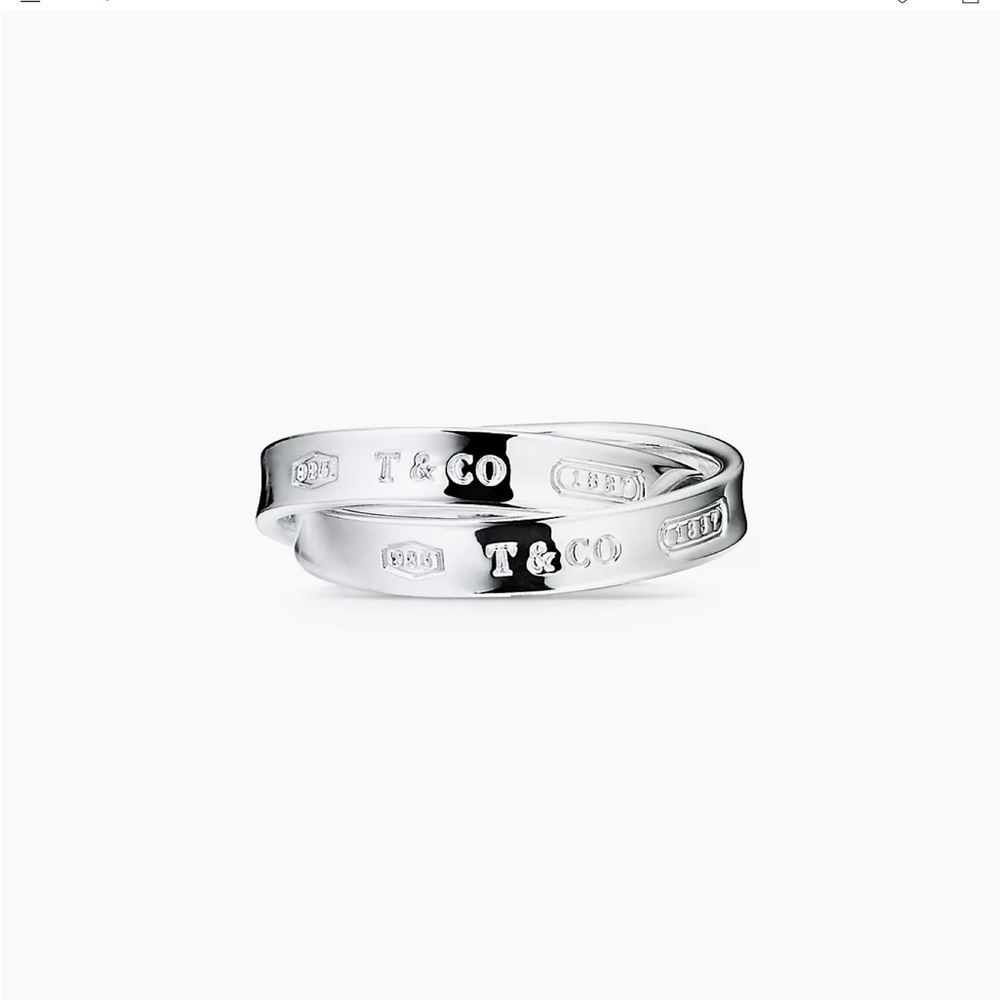 Tiffany & Co 1837 Interlocking Circle Rings Silver Sz 6 (5.5)